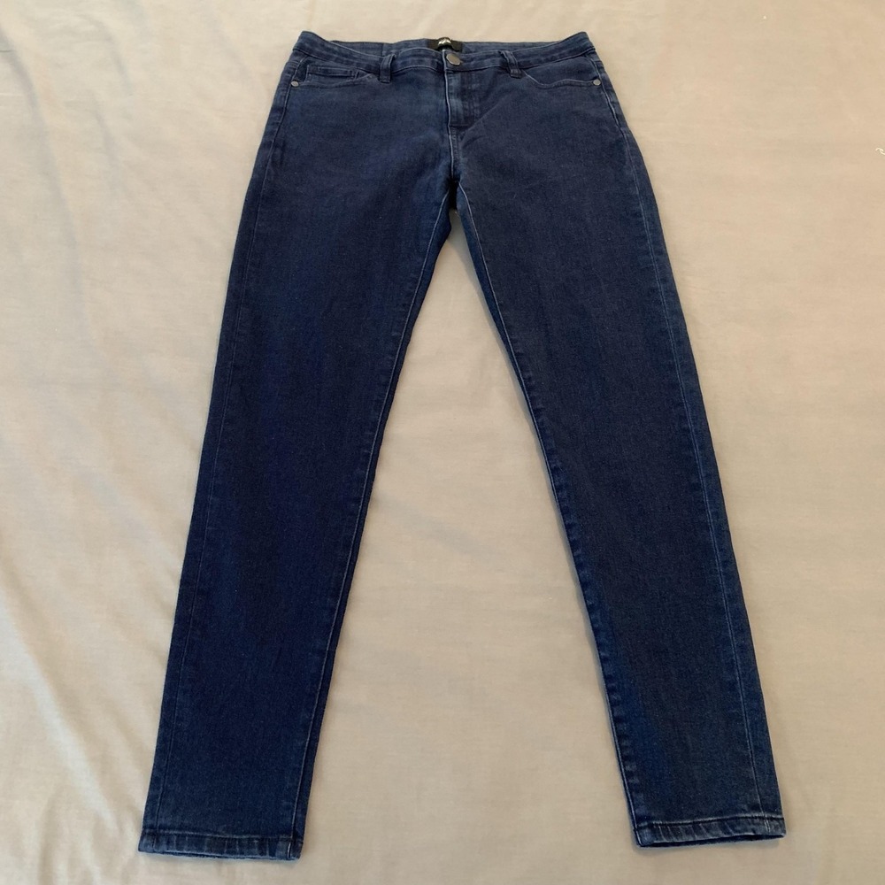 ZLZ Jeans Womens 14/31 Blue Dark Wash Mid Rise Skinny Slim Denim Pants